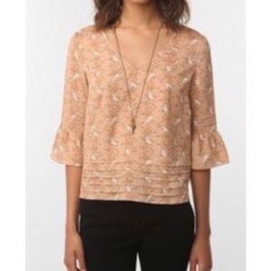 Urban Outfitters Pins & Needles Bird Ruffle Blouse